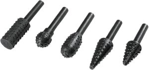 Lot De 5 Limes Rotatives Pour Perceuse - Tige Hexagonale 6.35mm, En Acier Carbone, Pour Métal