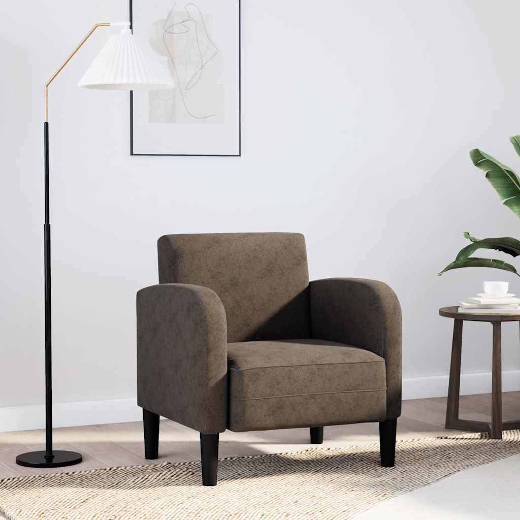 Sofa Fotel z Podłokietnikami Ciemnoszary 54cm Skóra ekologiczna vidaXL