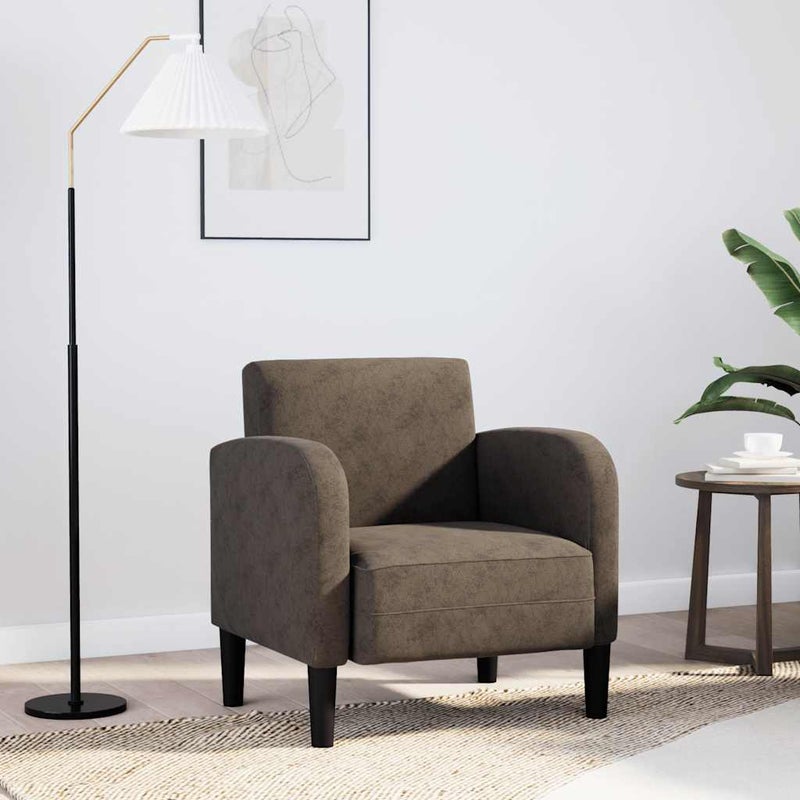 Sofa Fotel z Podłokietnikami Ciemnoszary 54cm Skóra ekologiczna vidaXL