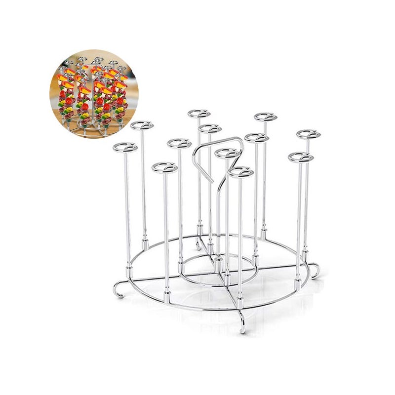 Zestaw pionowych rusztów ze stali nierdzewnej do szaszłyków - wielofunkcyjna siatka do suszenia grilla - akcesoria do frytkownicy powietrznej