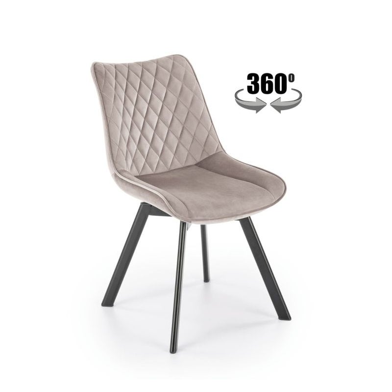 Krzesło tapicerowane K520 VELVET beżowe obracane