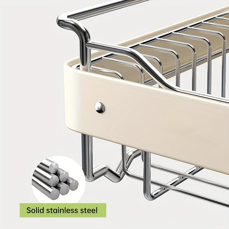 Escurridor de platos grande,escurridor platos multifuncional a prueba de óxido,con escurridor,escurridor de platos de encimera,Color acero inoxidable - 4
