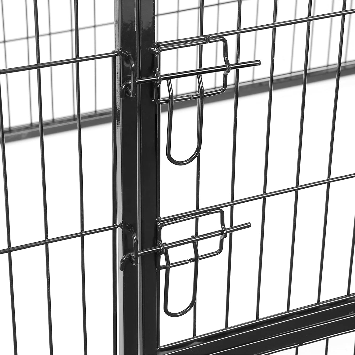 Jaula para perros de metal con una puerta - 122x80x70 cm, apta para interior y exterior, negro - 4