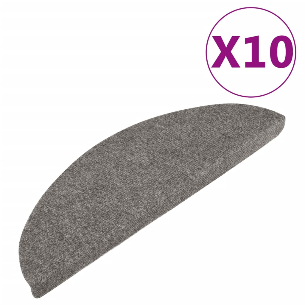 Tapis d'escalier auto-adhésifs 10 pcs gris 56x17x3 cm - 2