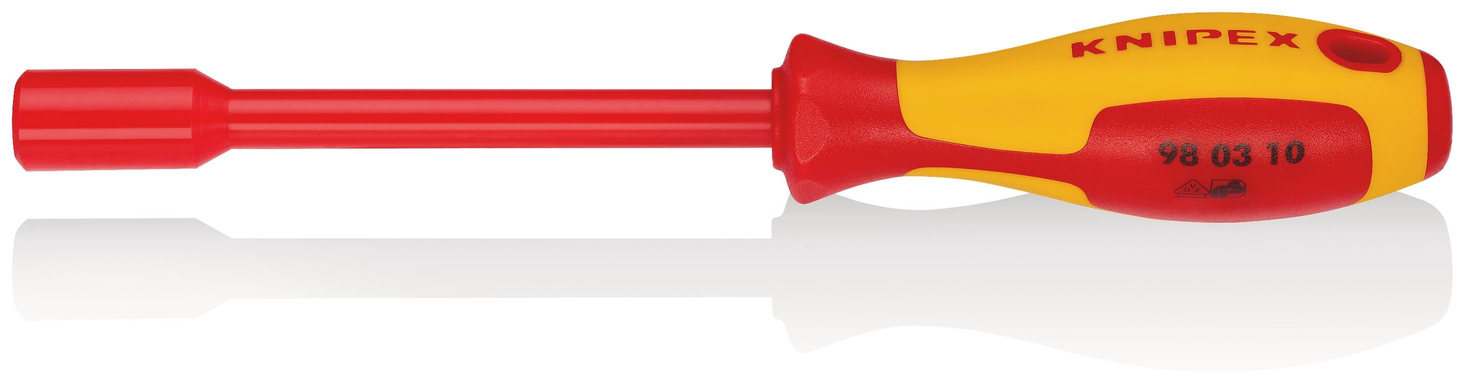 Knipex Chiave a Bocca Esagonale con Impugnatura Giraviti Brunita, Impugnatura Isolante, in Materiale Bicomponente, Collaudato Vde 237 Mm 98 03 10