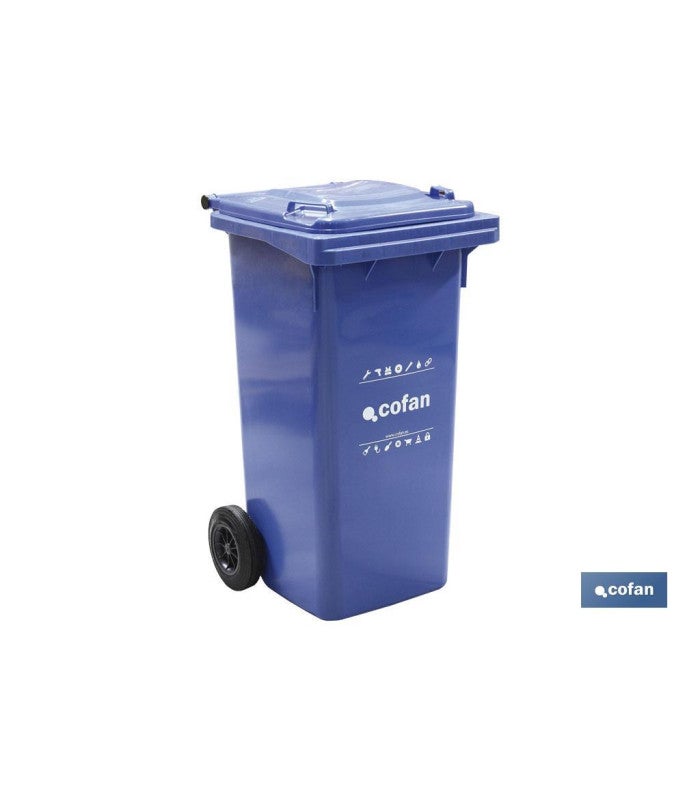 Cofan Contenedores 2 Ruedas Para Basura, 120 Litros Azul , Leroy Merlin
