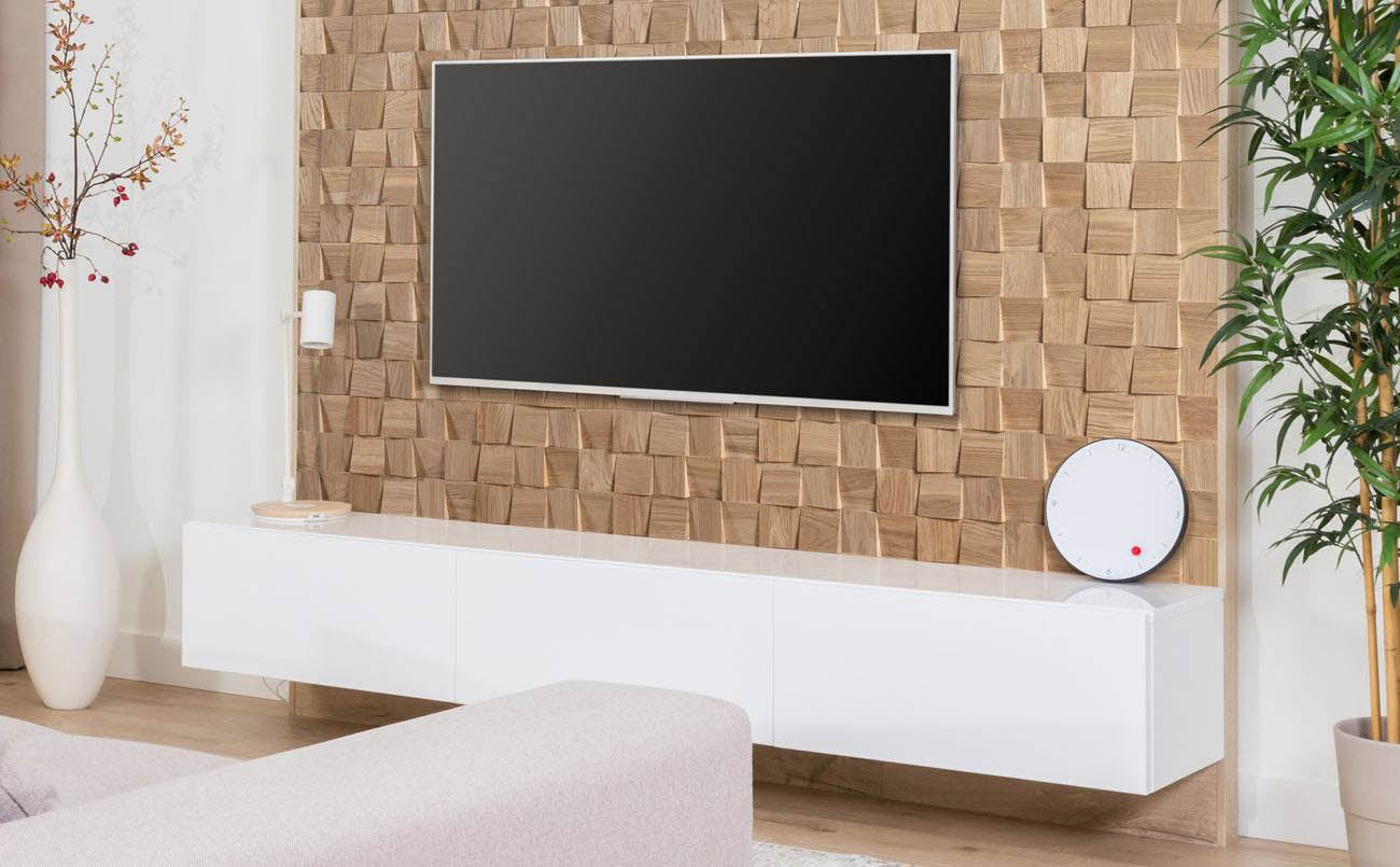 Panneau Mural Bois Chêne Massif 3D Dominus - Relief Structuré Naturel - 60x15cm - Lot 11 Panneaux 1m² - Habillage Décoratif Intérieur - 5