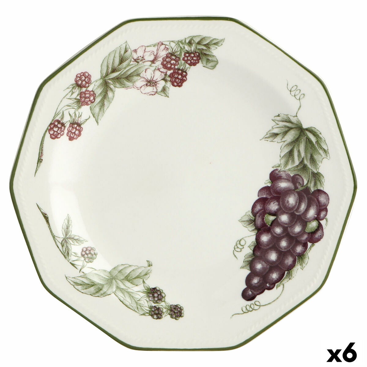 H&H 7069930 Piatto Fonduta Ceramica 6 Scomparti, Nero, 26 Cm - 2