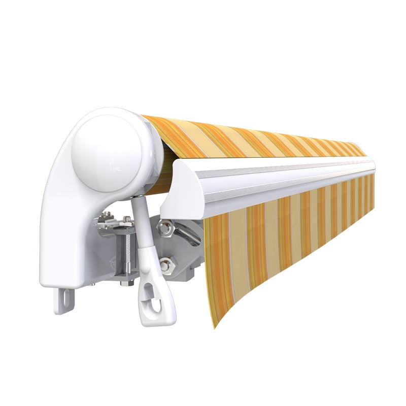 Store banne manuel 3,6 x 3 m Monobloc pour terrasse - Jaune rayé - 4