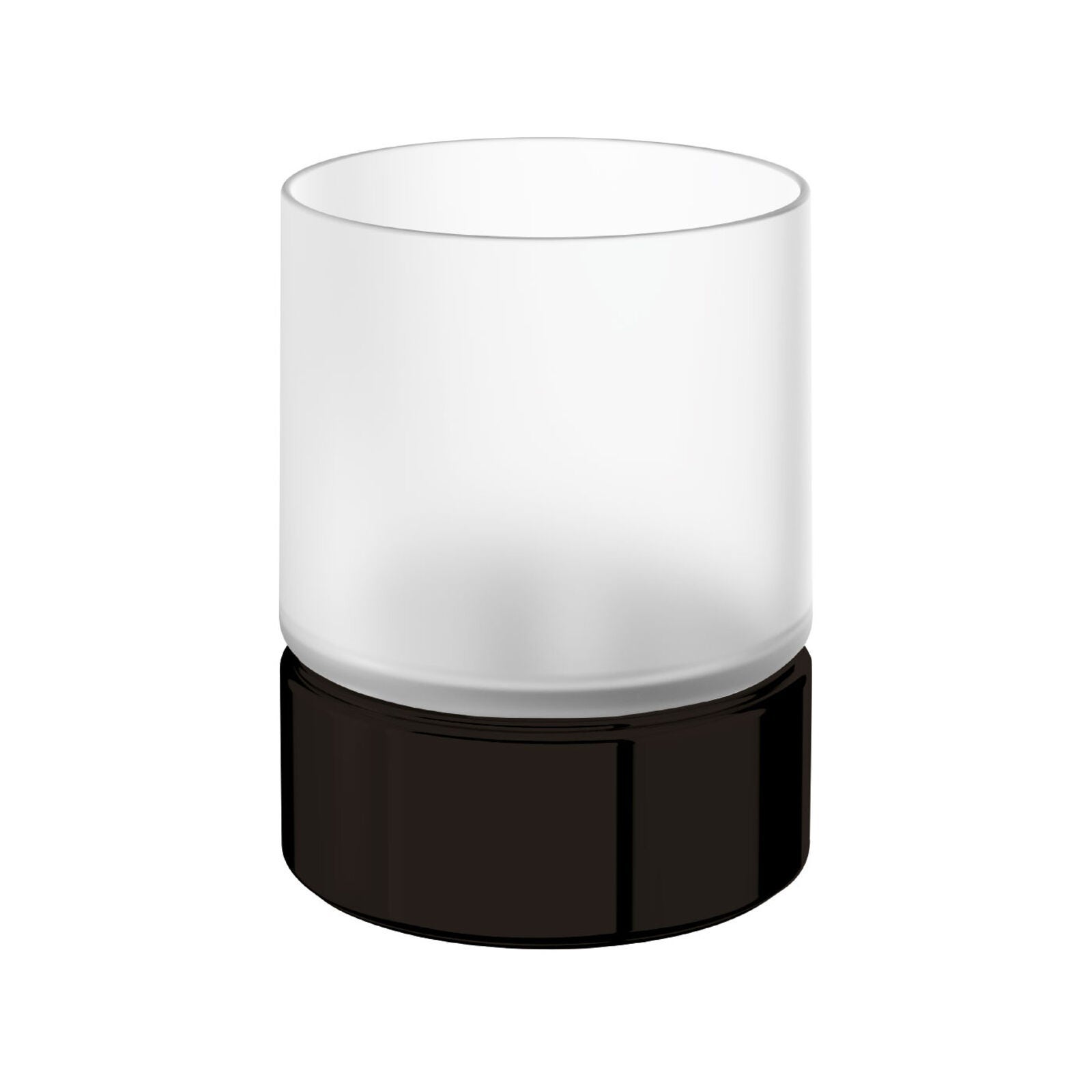 INDA Lea Porte-Gobelet Avec Verre Satiné Blanc - Accessoire Salle De Bain