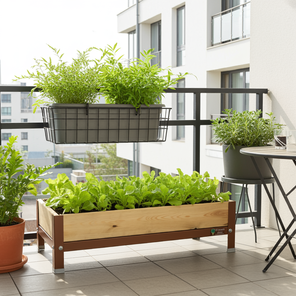 MI HUERTO URBAN - Huerto urbano, mesa de cultivo, Mod: Albahaca M | Dimensiones: HUERTO BAJO - Lar 900 x Anc 400 xAlt 260 mm, L | Color: Marrón Oxidón - 8