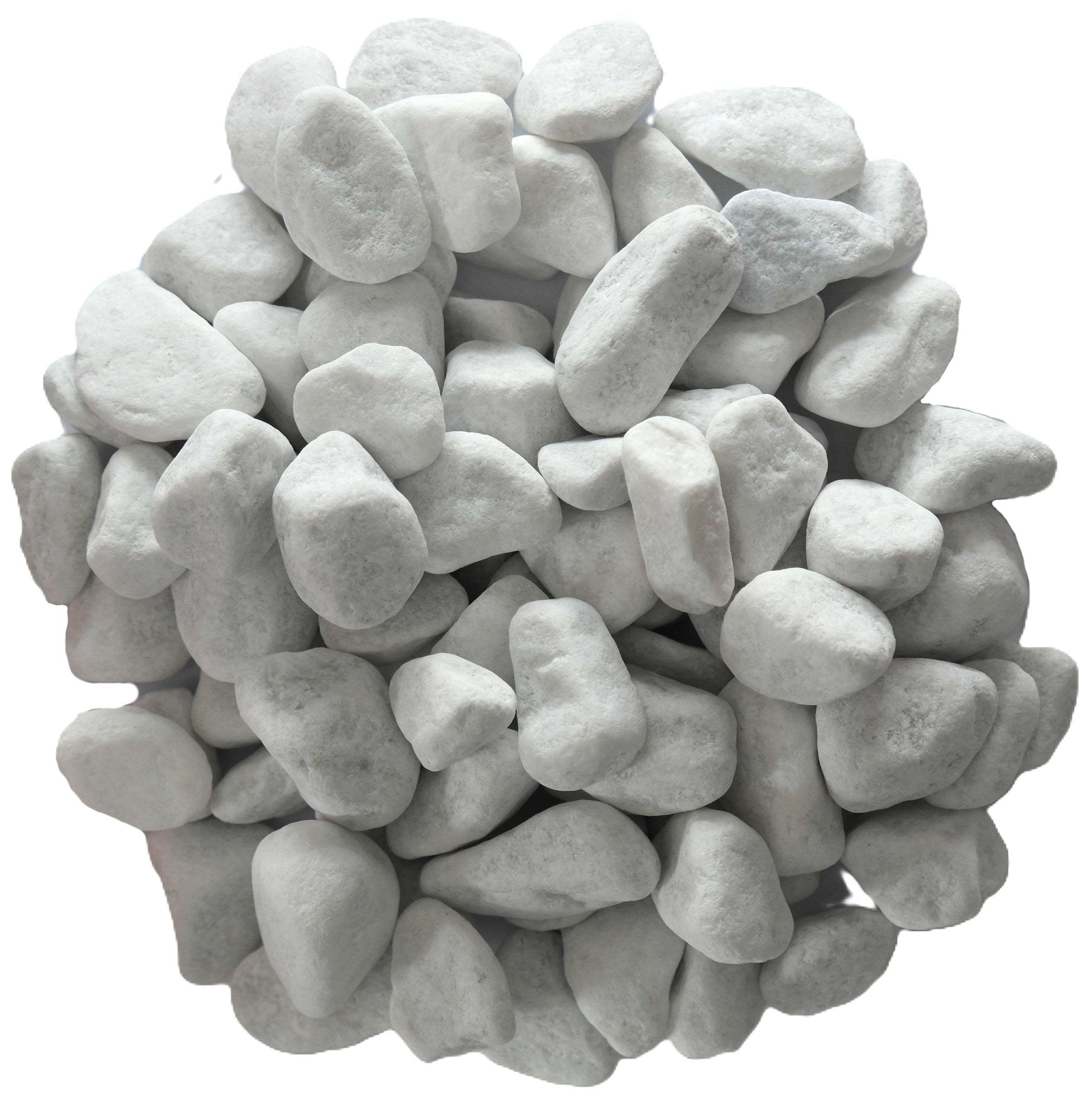 Galet roulé blanc Carrare 15/25 en sac de 25 KG | Leroy Merlin