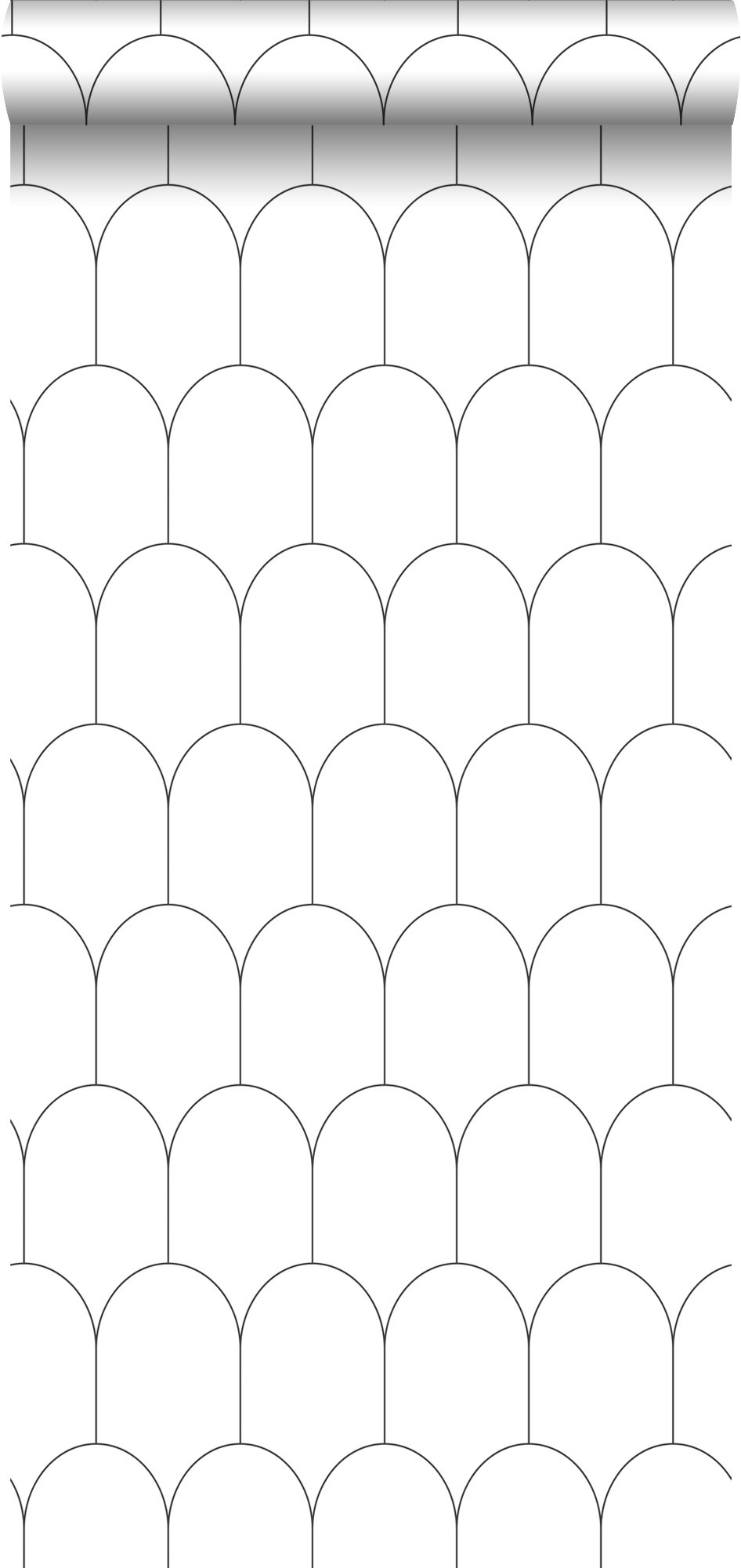 Tapeta motyw art déco białymIczarnym - 53 cm x 10.05 m - ESTAHOME