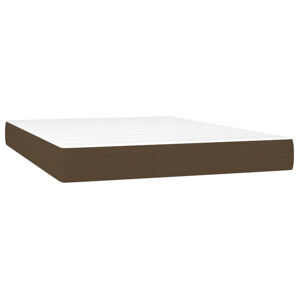 Sommier à lattes avec matelas et LED marron foncé 140x190 cm - 6
