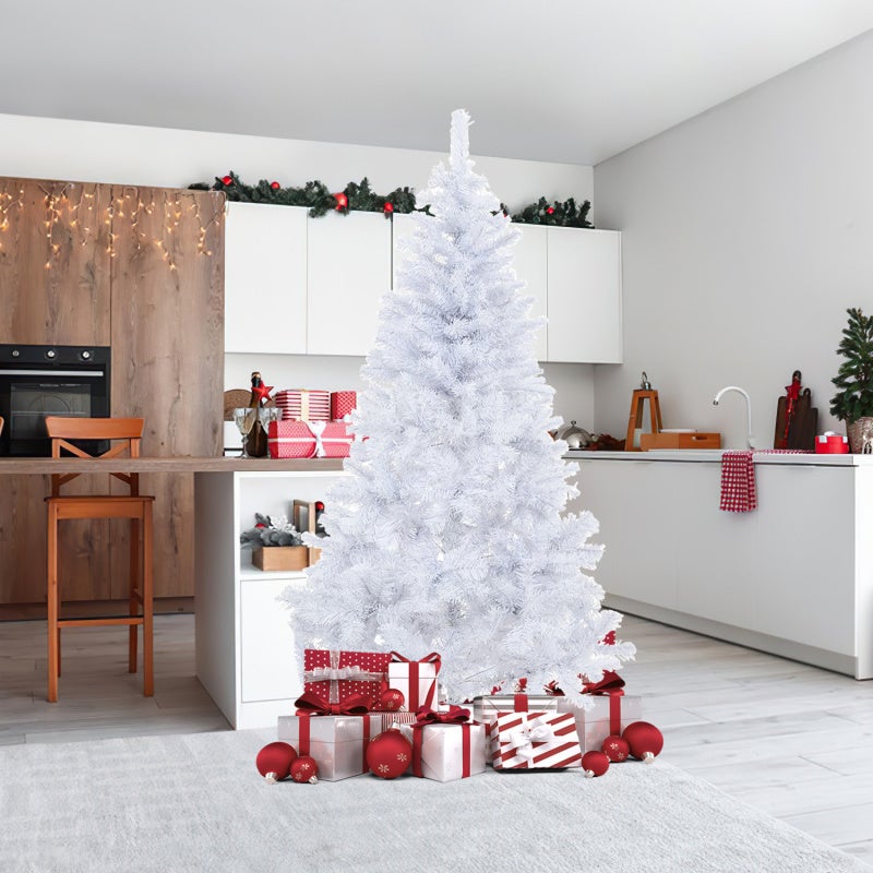 SHareconn Sapin De Noël Artificiel 210 Cm - 1381 Branches Réglables, PVC Haute Qualité, Support En Bois Stable, Facile à Assembler