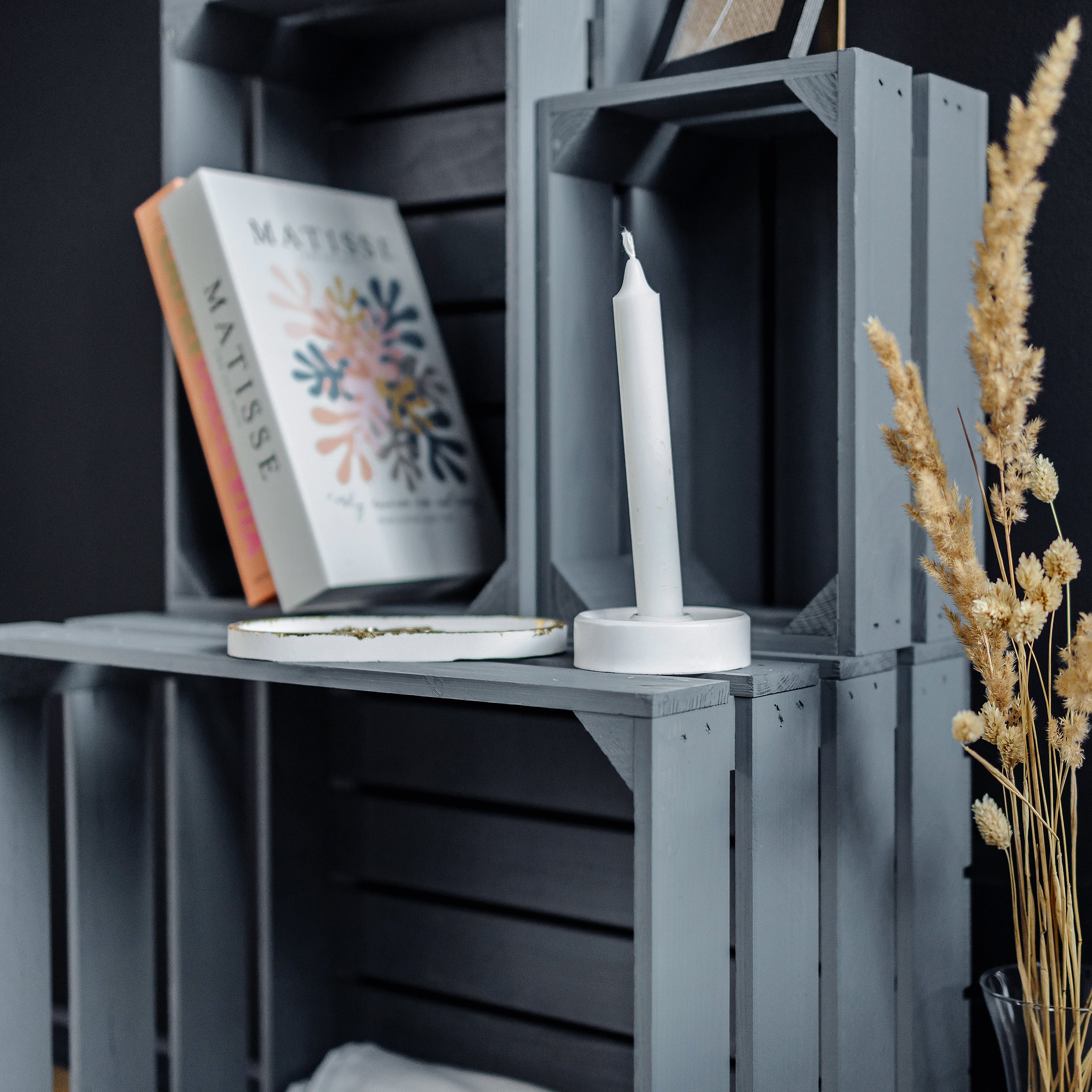 Creative Deco Caisse en Bois Gris | 50 x 40 x 30 cm | Caisse Rangement Bois | Caisse en Bois Vintage | Cagette en Bois | Caisse en Bois Rangement - 6