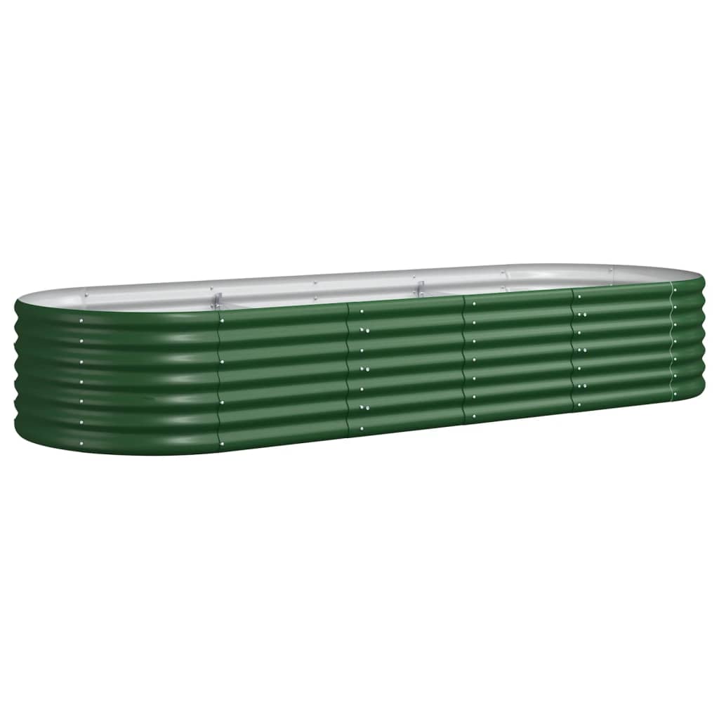 vidaXL Lit surélevé de jardin Acier galvanisé 224x80x36 cm Vert - 2