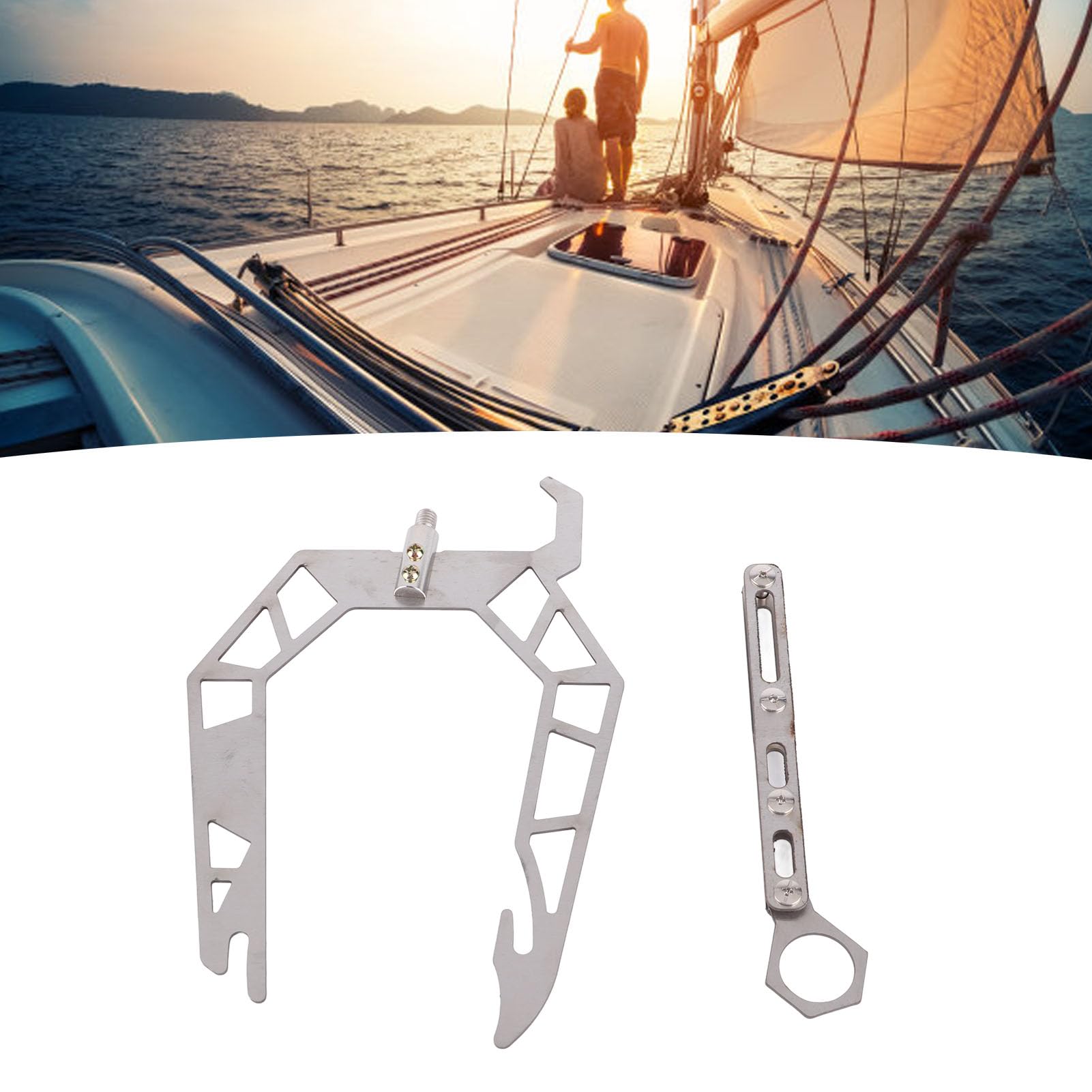 Crochet D'Amarrage Télescopique En Acier Inoxydable – Enfileur De Corde En U, Facile à Ranger, Pour Bateau Et Bouée