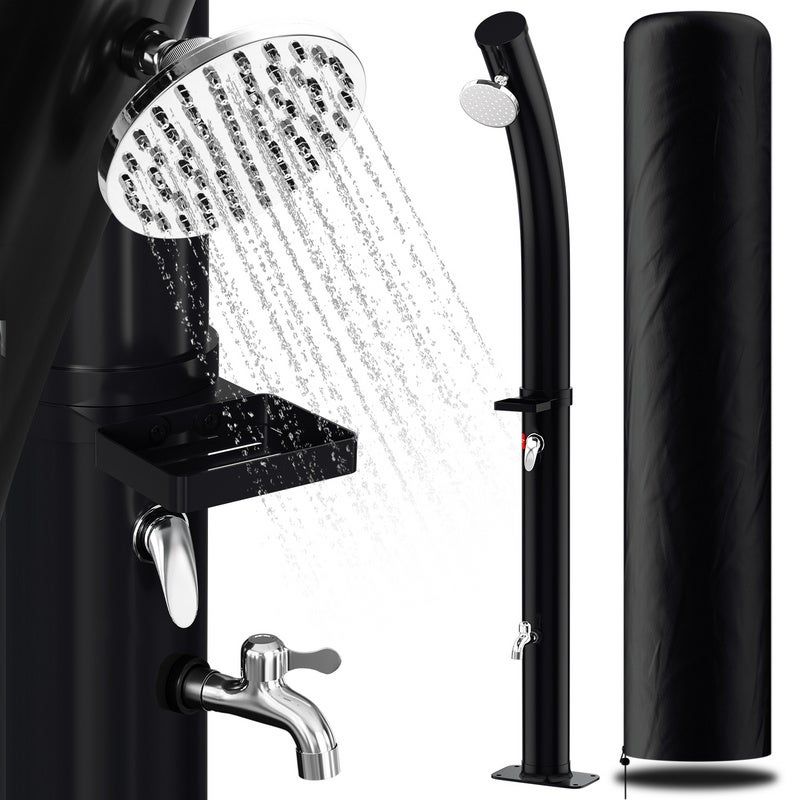 Douche extérieure rideau sur hayon (avec le meuble de cuisine COMPLET) - T&T Vans