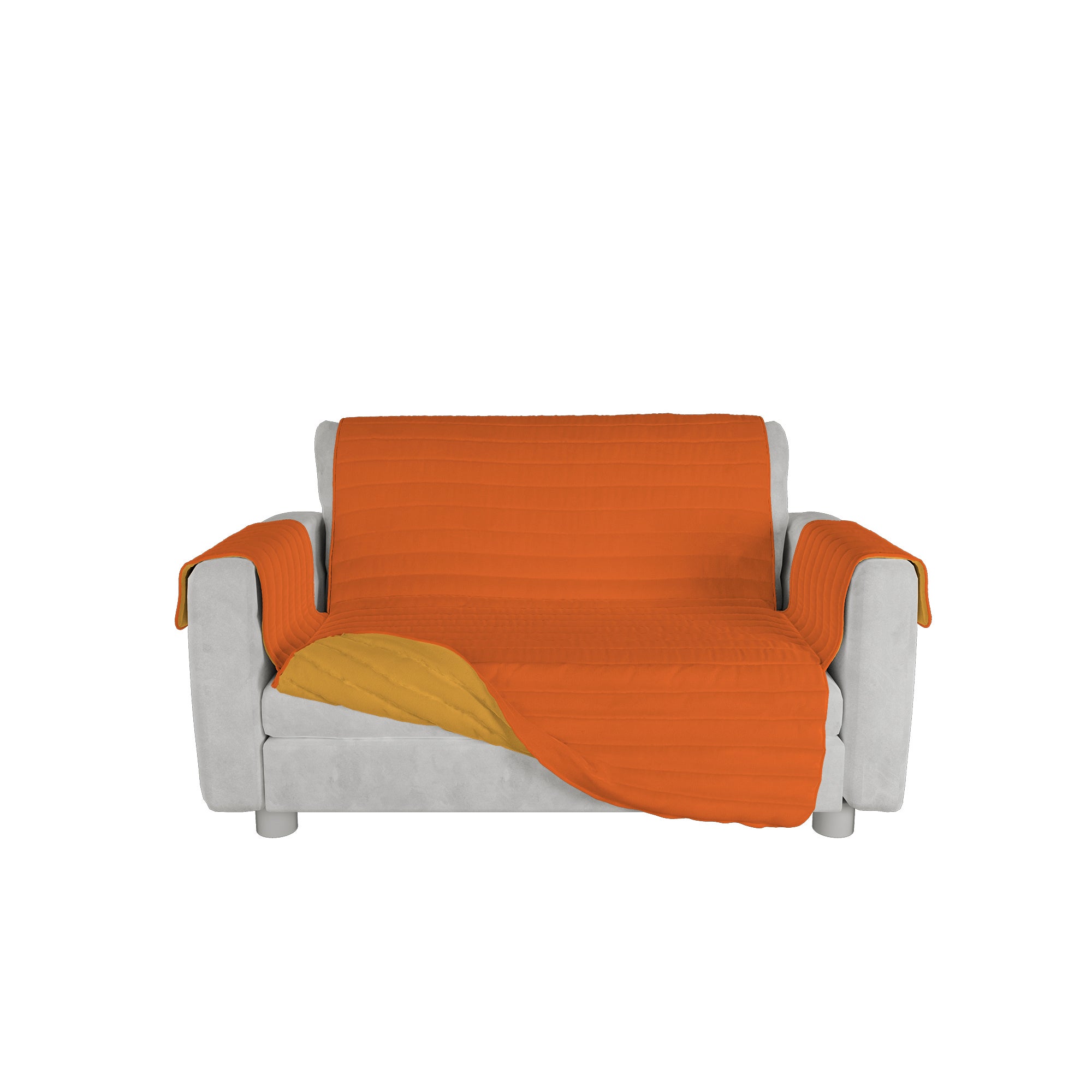 Housse de canapé matelassée imperméable Trendy Orange/Jaune 2 places Leroy Merlin