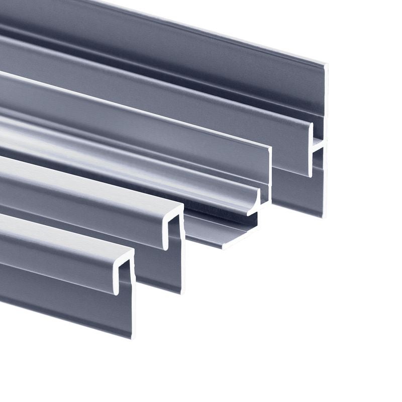 Schulte pack de 3 panneaux muraux 100x210cm+5 profilés, revêtement pour douche et salle de bains, placement facile, DécoDesign DÉCOR pierre gris-clair - 3