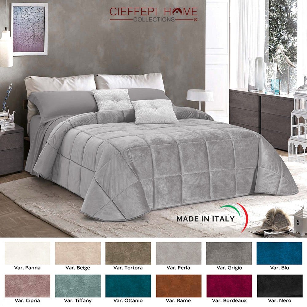 VELVET Trapunta Piumone Matrimoniale o Singolo Perla piazza