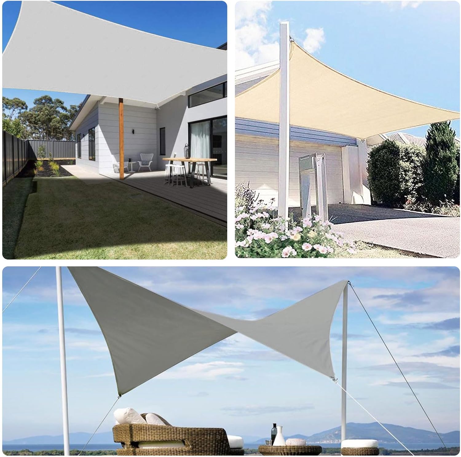 Bâche d'ombrage extérieure, protection solaire pour terrasse, balcon ou camping, protection solaire et isolation thermique (3*2 mètres) - 6