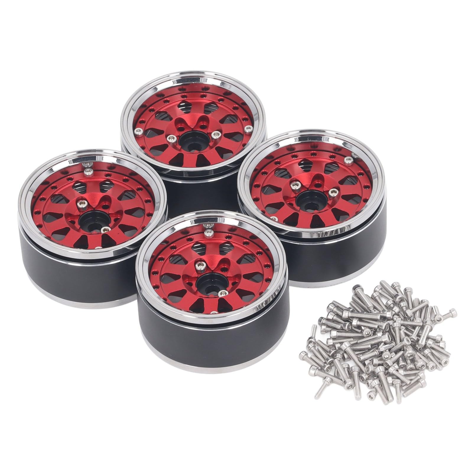 JANTES DE ROUE BEADLOCK EN ALLIAGE D'ALUMINIUM DE 1,9 POUCE ACCESSOIRES DE MISE À NIVEAU POUR Voiture Sur Chenilles Rc 1 10 Rouge 95050298