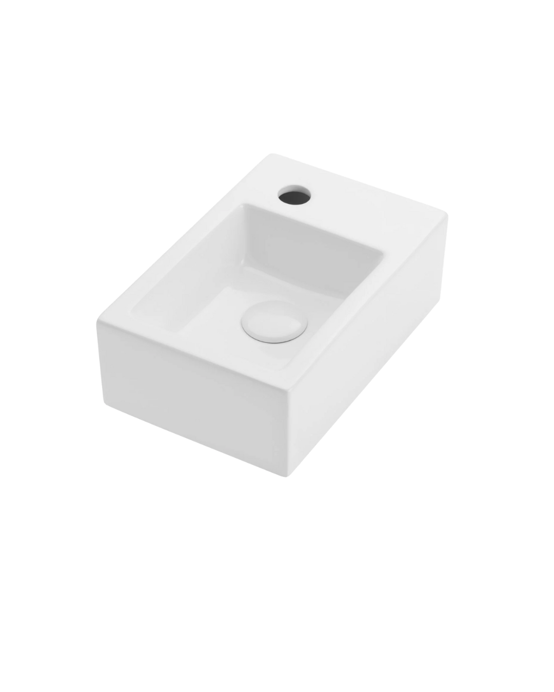 Umywalka ścienna Uptrend ROSA P biały połysk, z otworem na baterię, prawa 1 szt.