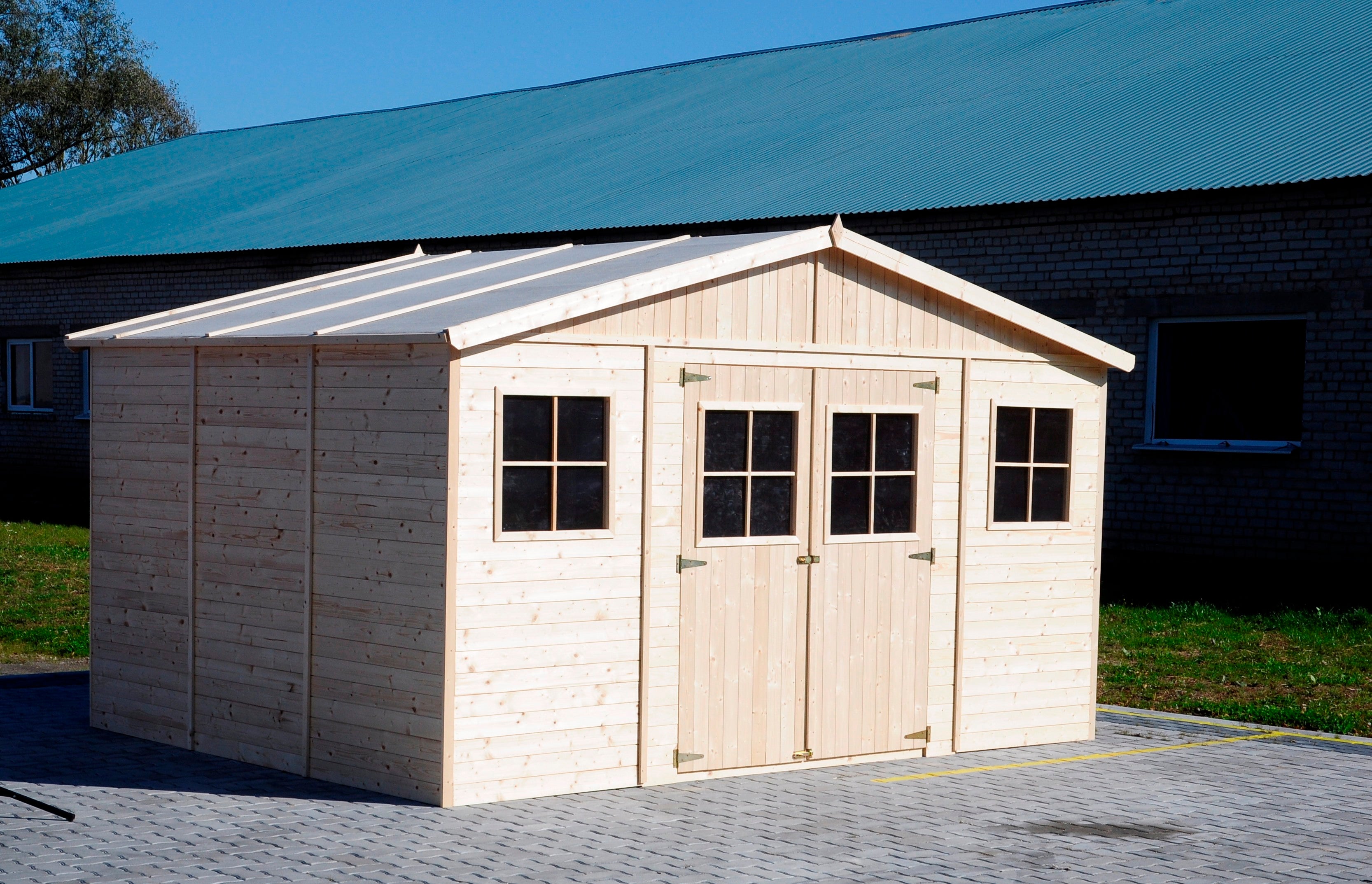 Cobertizo de madera para jardín - H246 x 418 x 318 cm/12m2 Cobertizo de madera natural - Taller de Jardín - TIMBELA M331 - 9