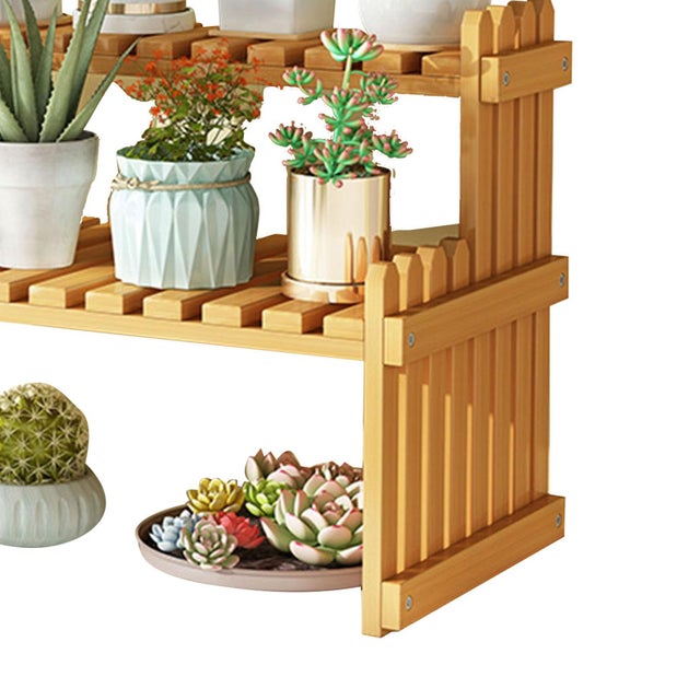 Étagère à Plantes 6 Niveaux Relaxdays - Escalier Fleurs Métal Et Aspect Bois H 150 Cm