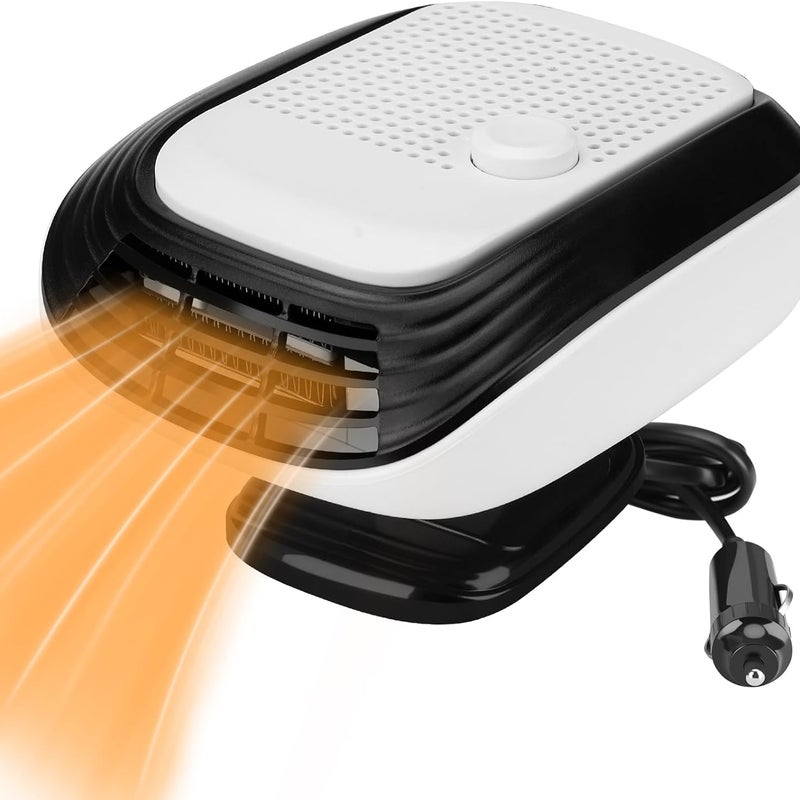 24 V 150 W Grzejnik samochodowy 2 w 1, przenośny grzejnik samochodowy z wentylatorem, grzejnik samochodowy z obrotową podstawą 360 stopni