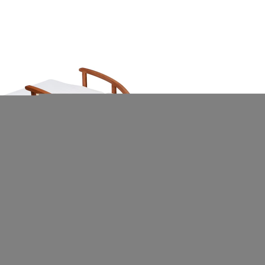 Chaise longue avec coussin Bois d'acacia solide 17 - 3