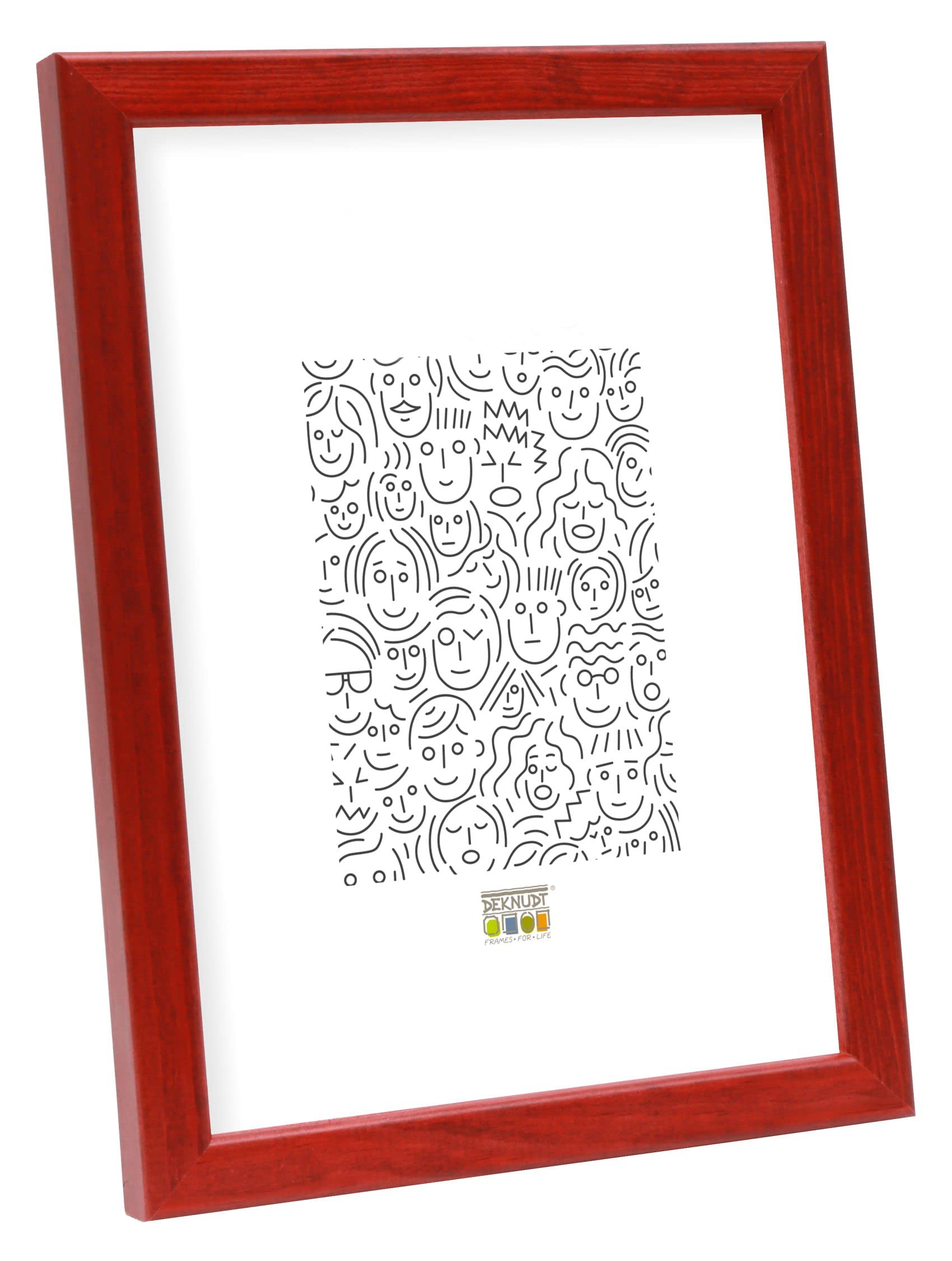 Deknudt Frames Cornice per Foto, in Legno Raffinato, Legno, Rosso, 10 x ...