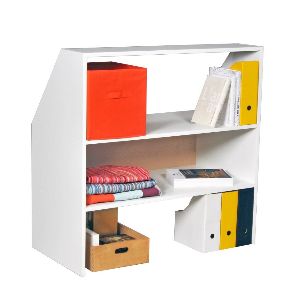 Meuble de rangement sous pente ALIX, H. 100 x L. 100 x P. 50 cm, Blanc - 2