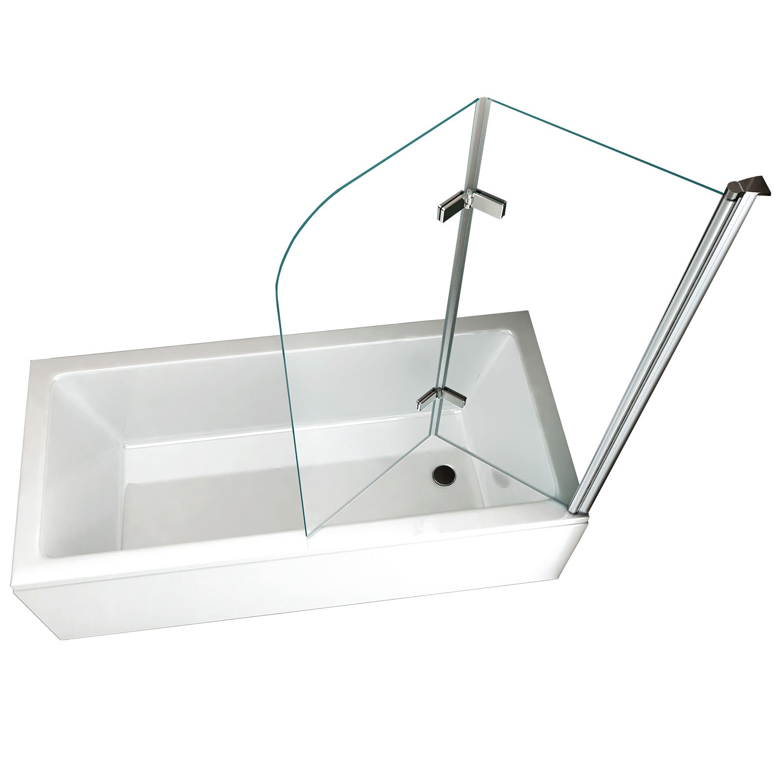 BALY Pare-baignoire 90 x H.140 cm verre pliant et pivotant transparent anticalcaire - 9
