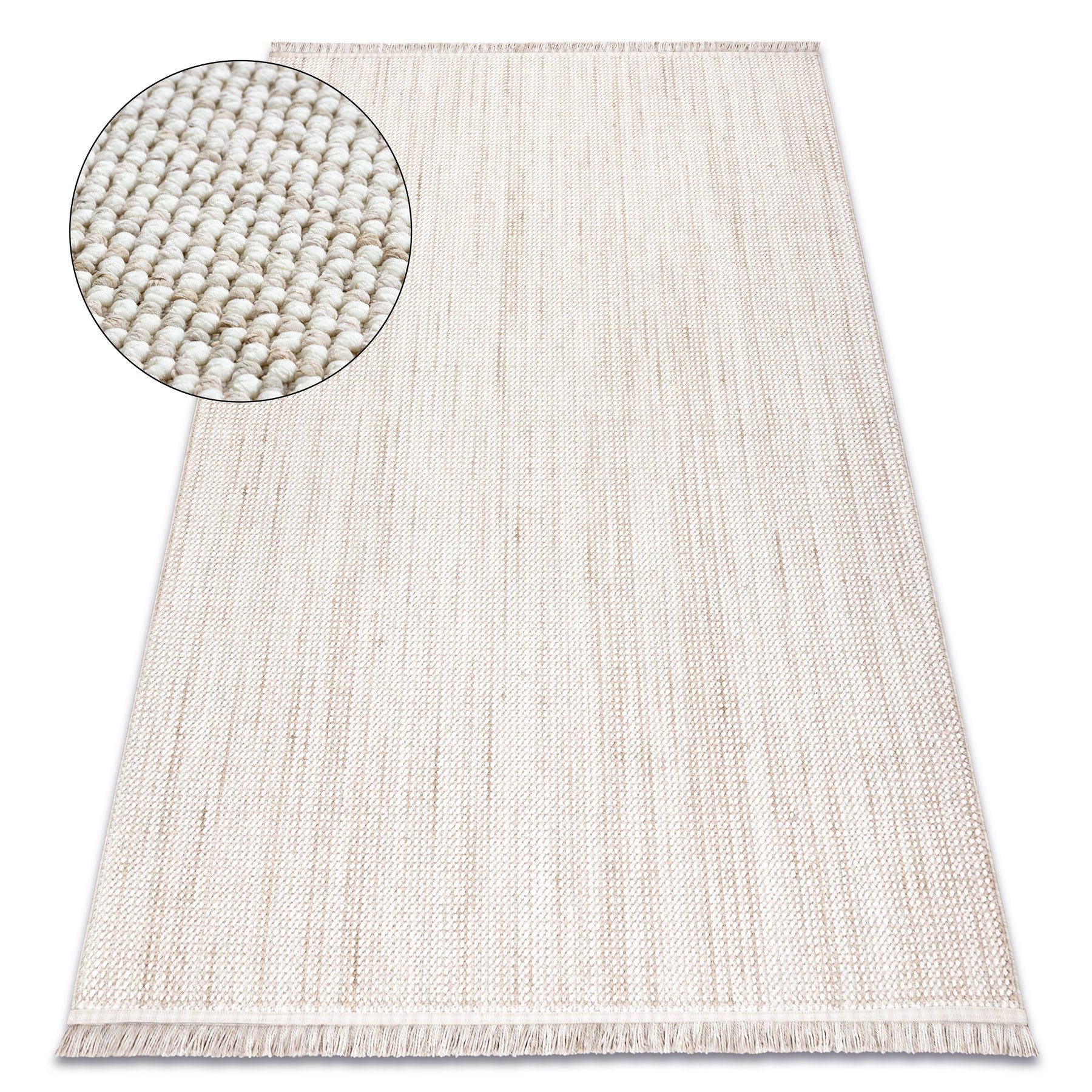Dywan NANO EO78A Melanż, pętelkowy, płasko tkany biały / beż 80x150 cm