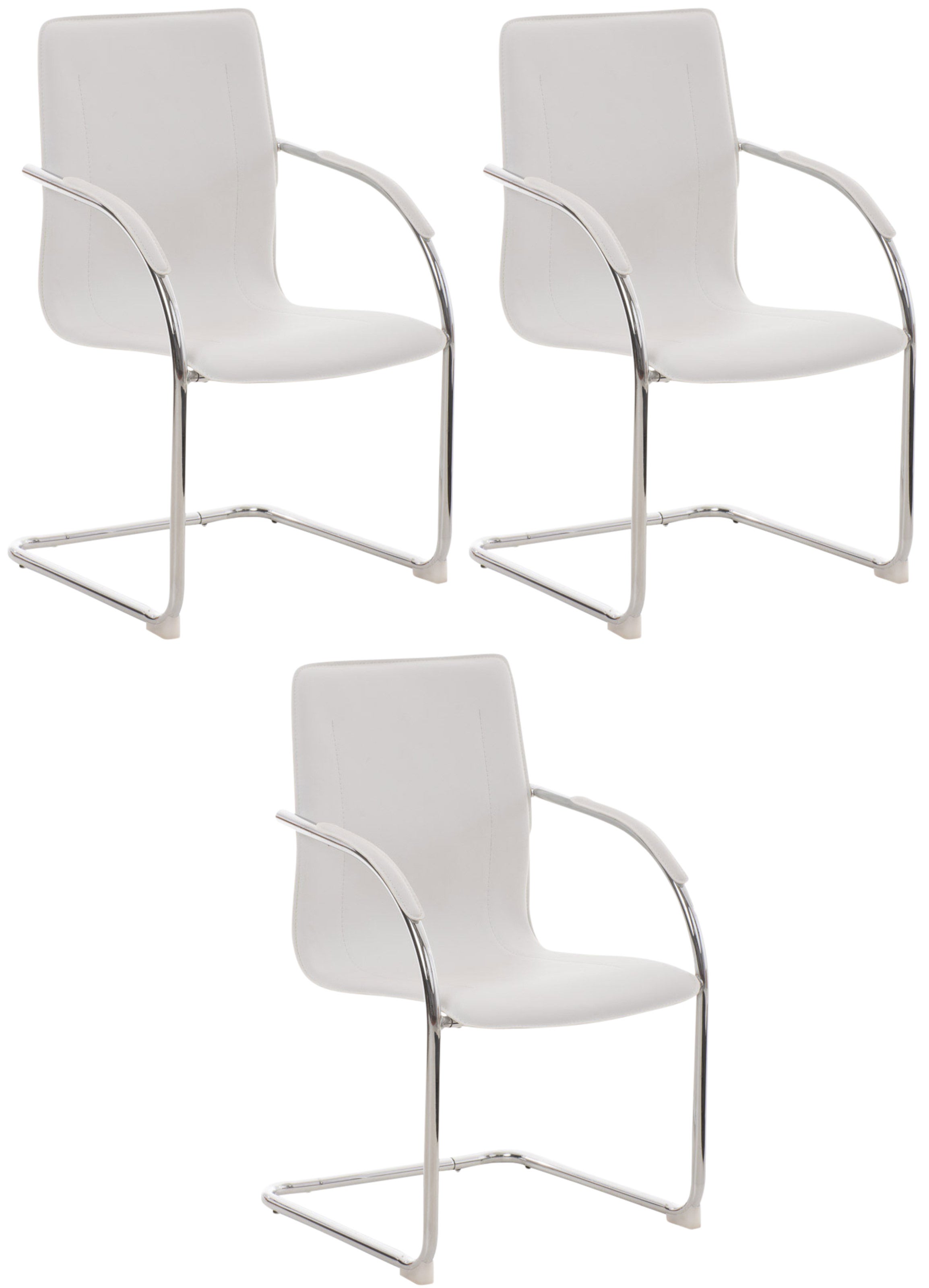 Lot De Chaises Cantilever Melina En Similicuir Et Pied En M Tal Blanc