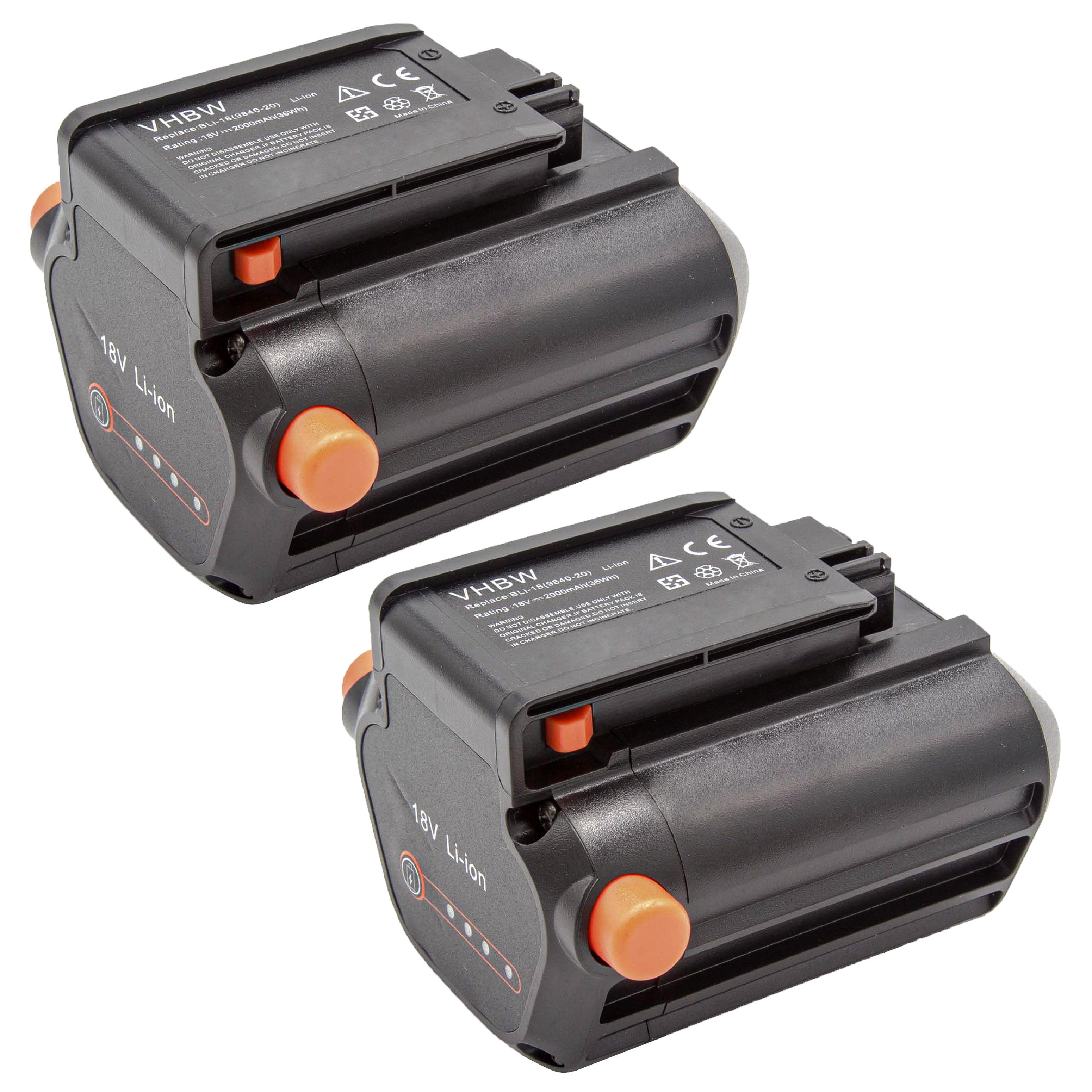 Vhbw 2x Batteries compatible avec Gardena PowerMax Li18/32 503920
