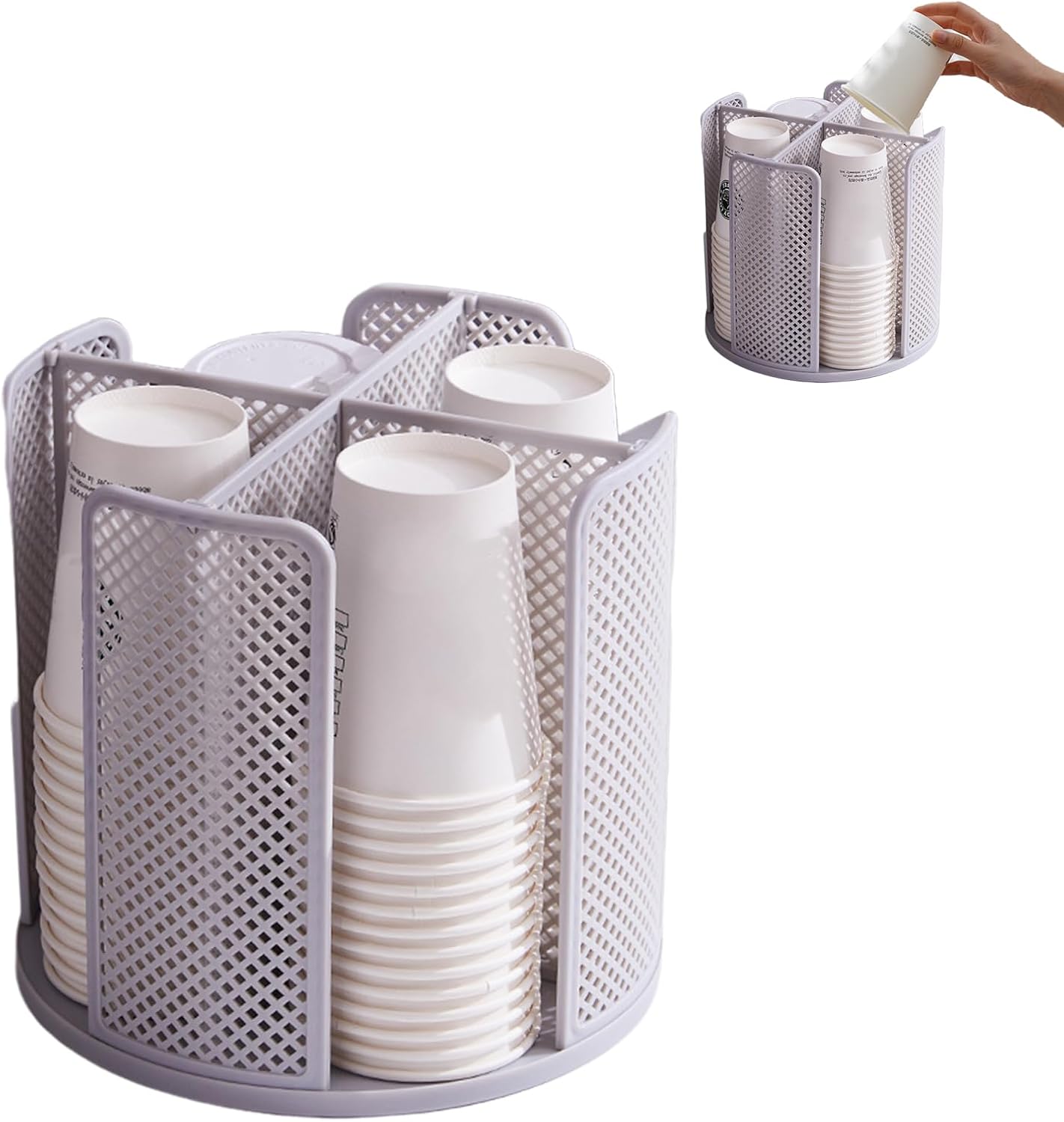 Distributeur De Gobelets Et Couvercles En Plastique - Rangement Pratique Pour Café, Bar, Restaurant (2 Ou 4 Grilles) - 10