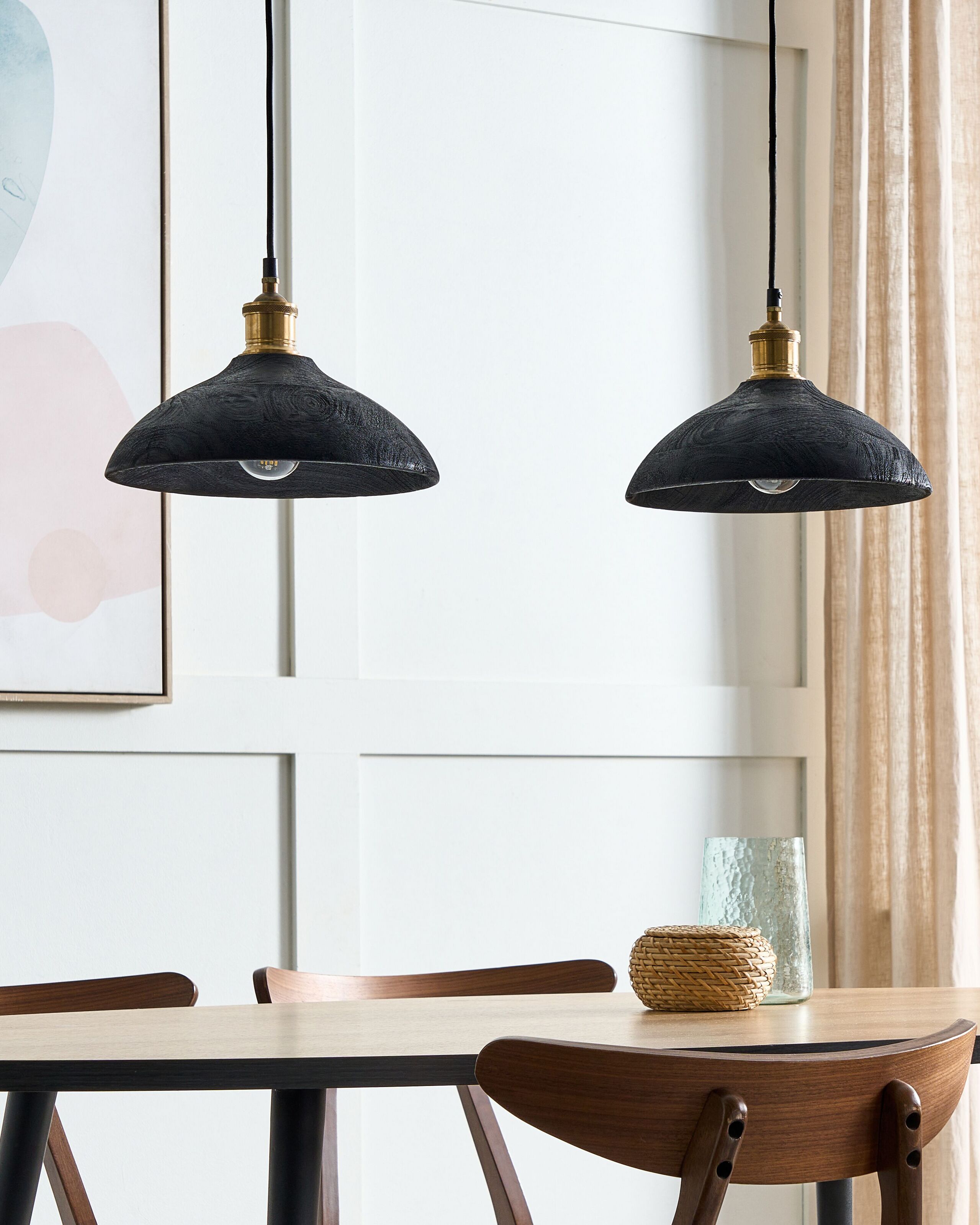 Lampe suspension CHEYYAR Bois de manguier Noir - 4