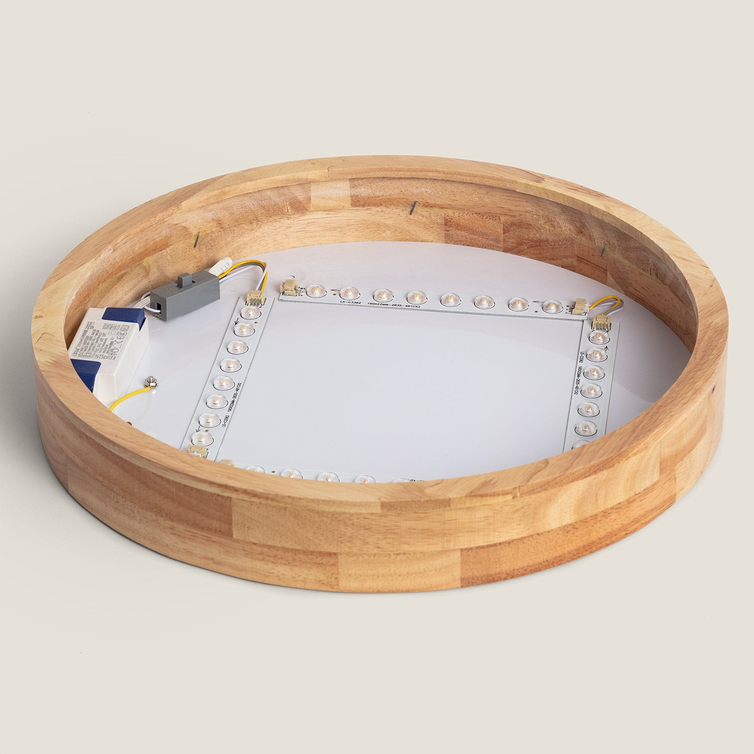 - Plafoniera LED Soffitto Kayu | 20W CCT Selezionabile | Ø400 mm Circolare | 1500 lm Flusso Luminoso | Facile Installazione, Legno, - 6