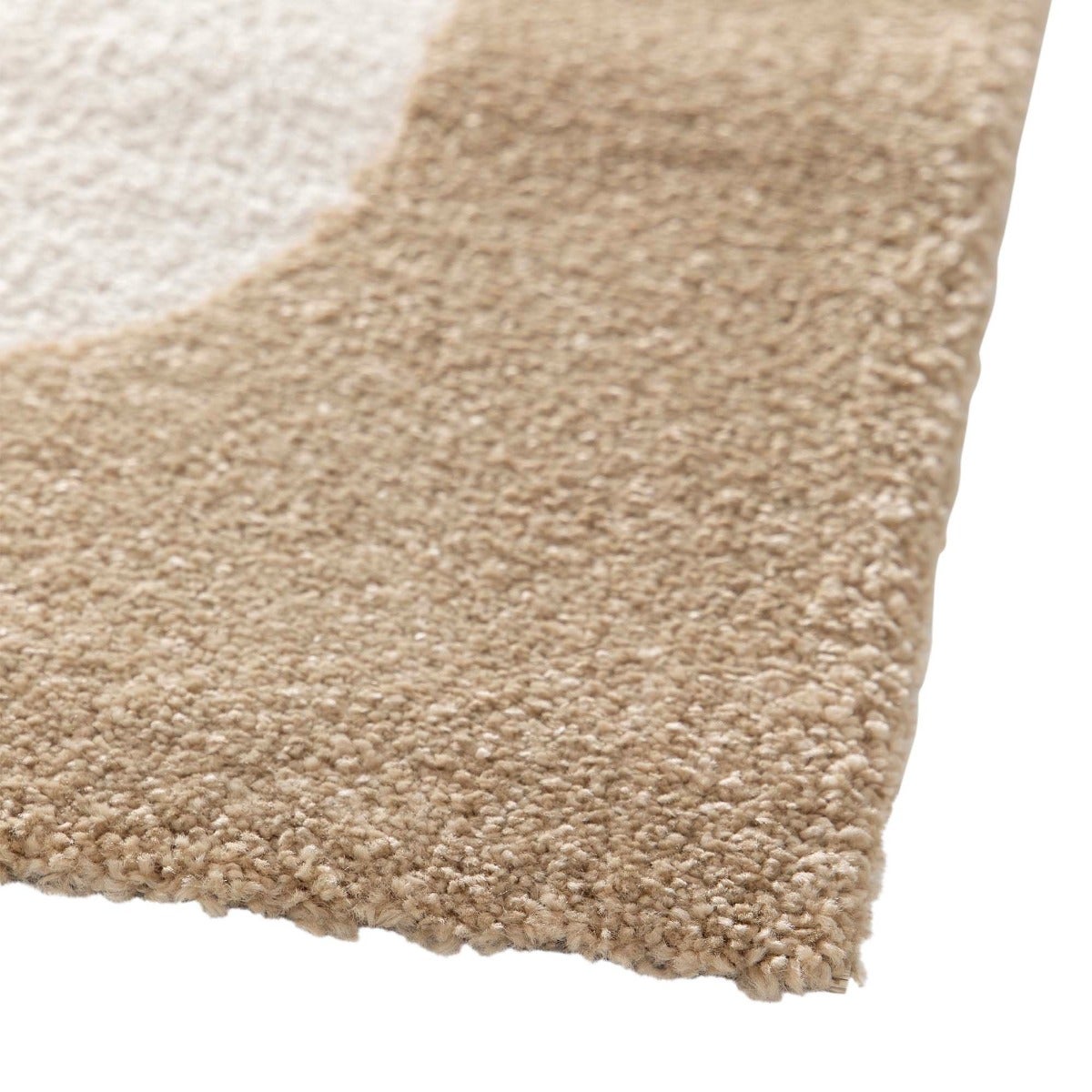 Tappeto morbido a rilievo moderno grafico beige 160x230 - 3