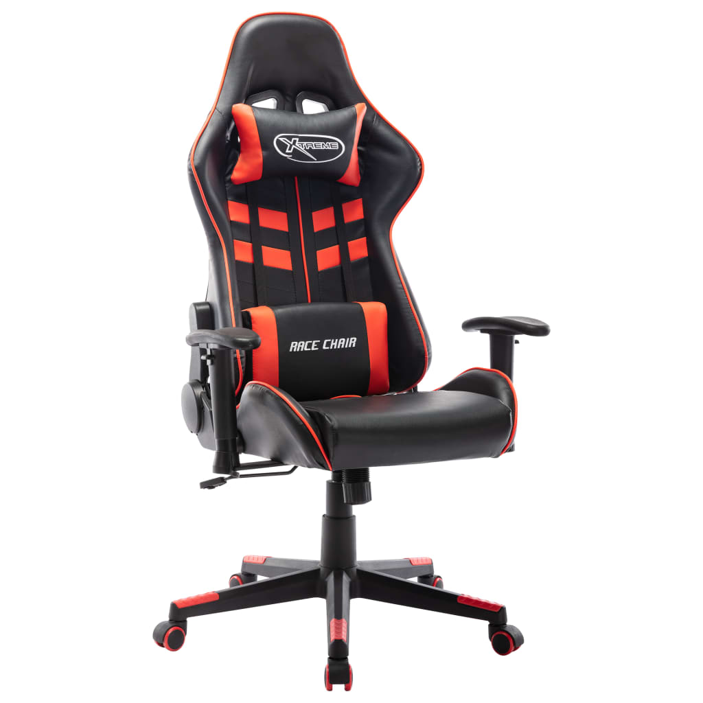 Silla de gaming | silla de oficina | silla gamer ergonomica de cuero sintético negro y rojo cfw720771