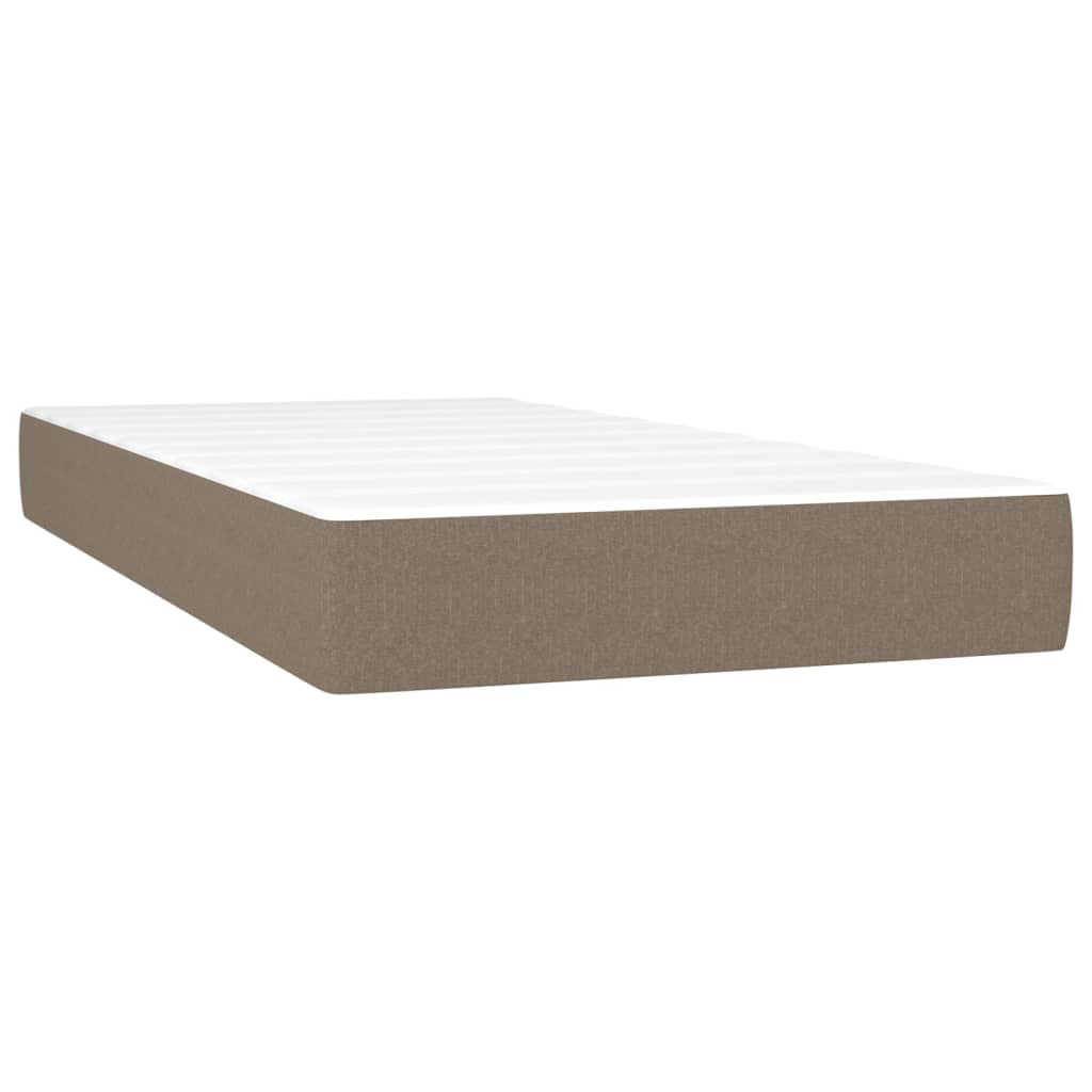 Maison Exclusive - Sommier à lattes de lit avec matelas Taupe 90x190 cm Tissu - 5