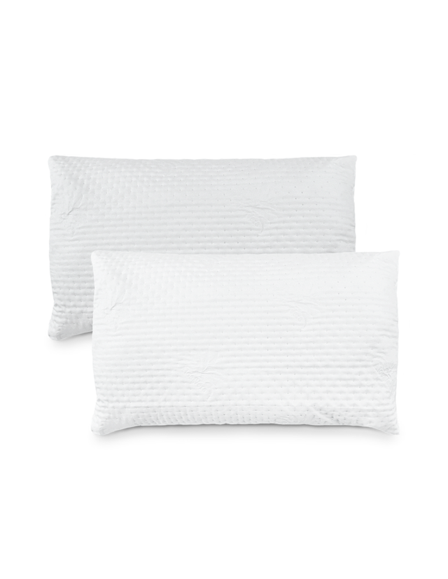 Coppia 2pz Guanciali Per Letto Ortopedici in Piuma Anallergica Cuscini Imbottiti