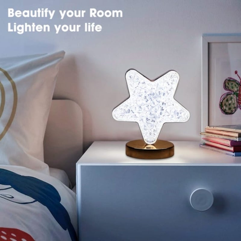Lampada Notturna In Pietra Di Cristallo Naturale, Luce LED Calda 4W 3000K, Lampada Da Comodino Decorativa Rilassante, Regalo Benessere Per Bambini E Adulti