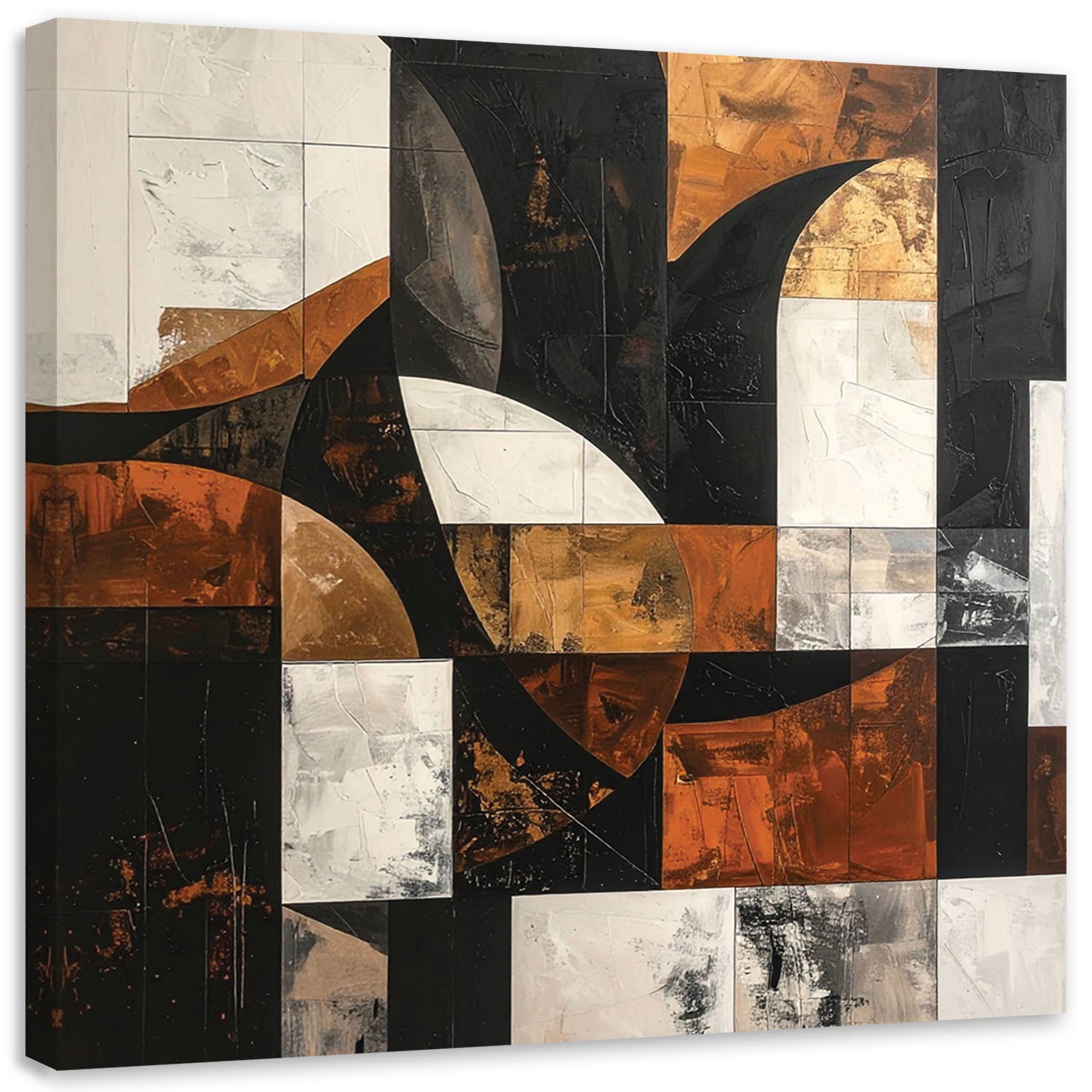 Obraz do salonu sypialni biura loftu, Geometryczne formy abstrakcja brązowy 60x60