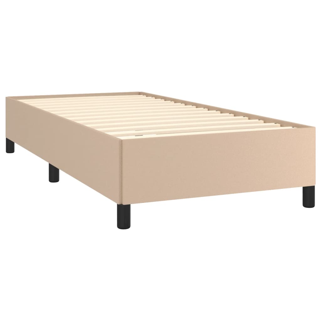 Maison Exclusive - Estrutura de cama 90x190 cm couro artificial cappuccino - 4