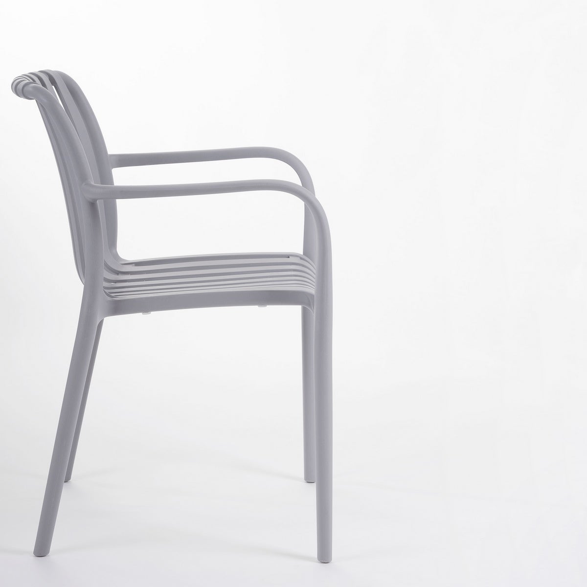 Chaise de jardin empilable deba en polypropylène gris avec accoudoirs MONTY - 3